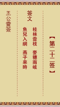 王公灵签 第22签解签：桂林一枝、麦穗两岐