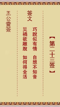 王公灵签 第23签解签：巧说似有情、自想不知音