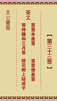 王公灵签 第33签解签：喜喜未是喜、喜喜便是喜